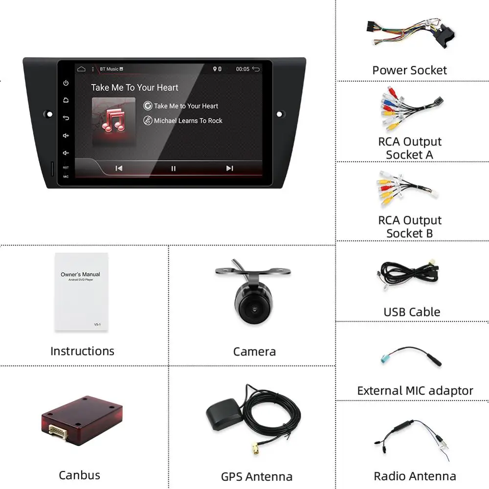 Автомагнитола Bosion на Android 10 0 с сенсорным экраном 9 дюймов автомобильный DVD-плеер