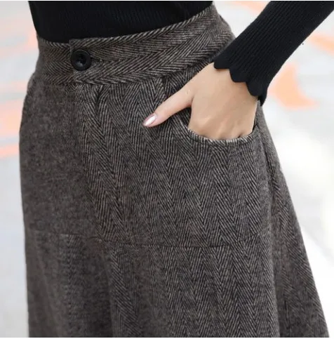 Элегантная Офисная Женская винтажная полосатая длинная юбка макси 2020