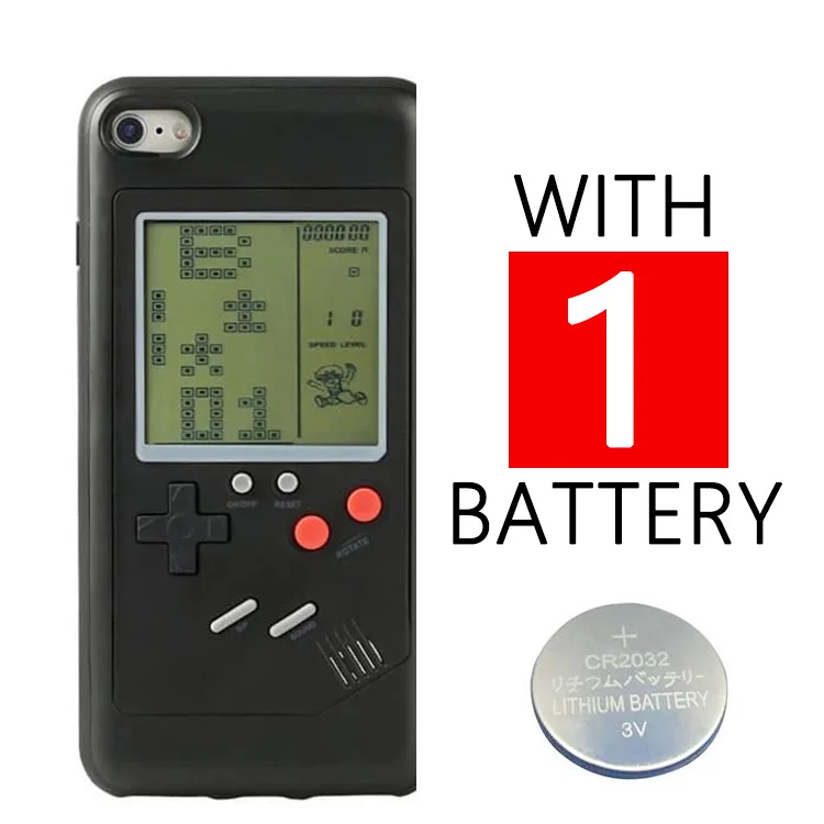 Black With Batteries Ретро игровой чехол для телефона для iPhone 6, 6s, 7, 8 Plus, X, XS, XR, 11 Pro Max, Tetris, GB, ручной, 8 бит, для мальчиков, плеера, консоль, крышка с батареей - Цвет: Black With Batteries