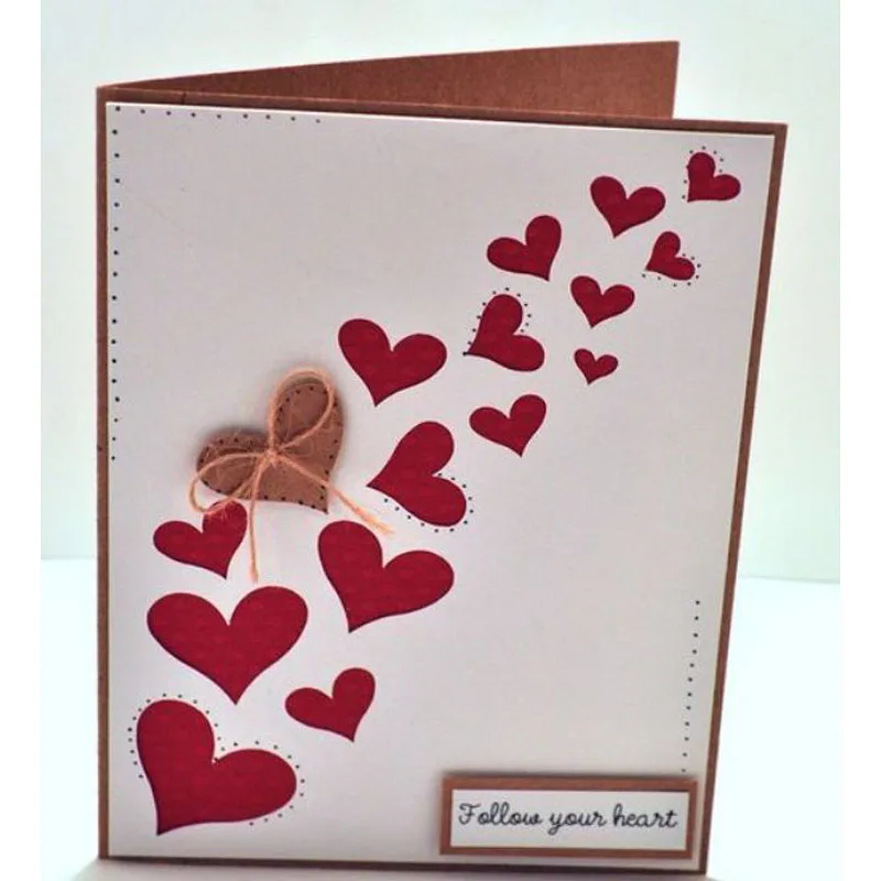 Металлические Вырубные штампы набор несимметричных сердца новинка для открыток