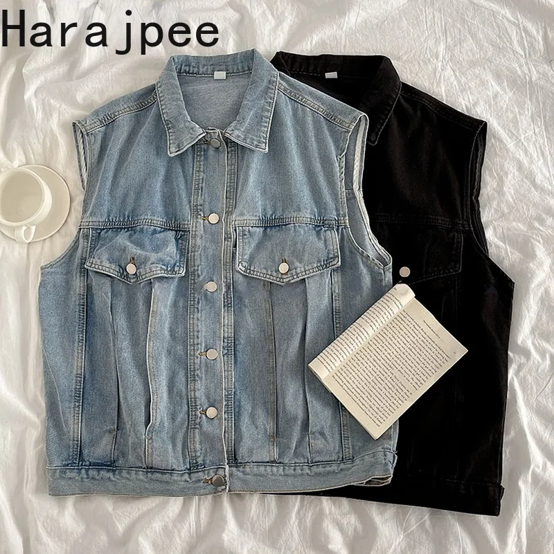 

Женская куртка-жилет в стиле харадзпи, кардиган свободного кроя, универсальный модный однотонный топ в стиле ретро с отложным воротником, в...