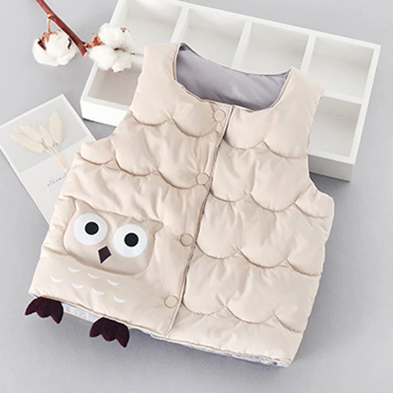 TK01542Beige Жилет для девочек; детская зимняя одежда; осенне-зимняя куртка; жилет для маленьких девочек; детские куртки; жилет; Детский костюм; детский жилет; зимняя куртка - Цвет: TK01542Beige