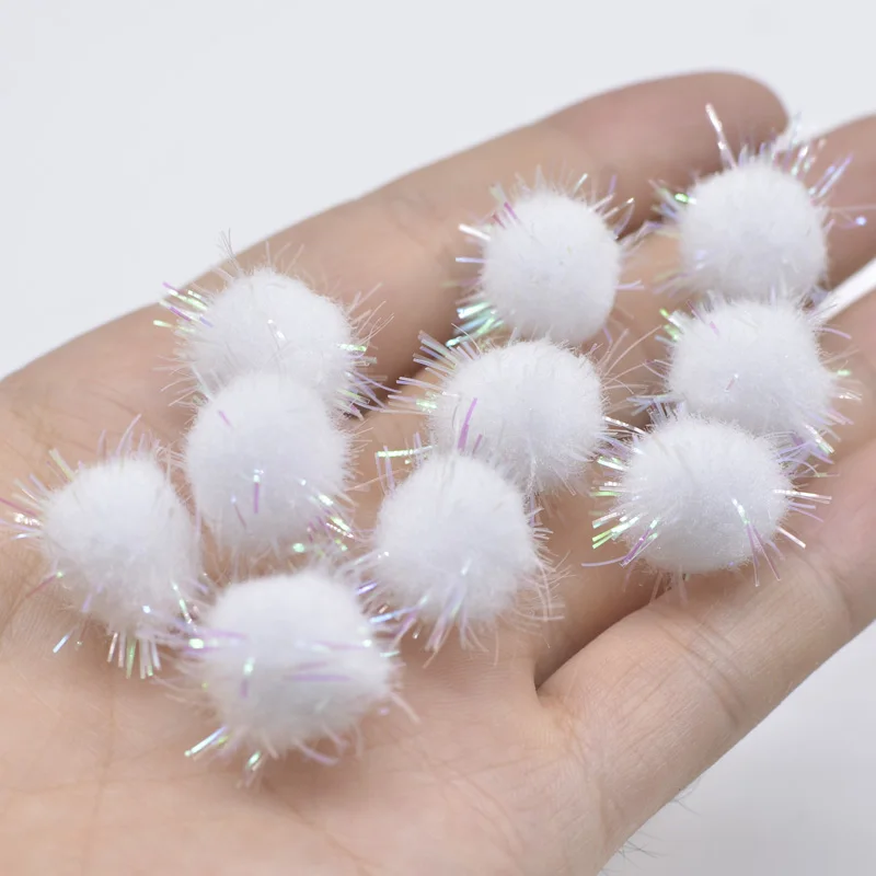 

50Pcs Colorful Mixed Christmas Ball 2CM Pompom Fur Home Decor DIY Crafts Rabbit Appliques Scrapbooking Keychain Accessories C281