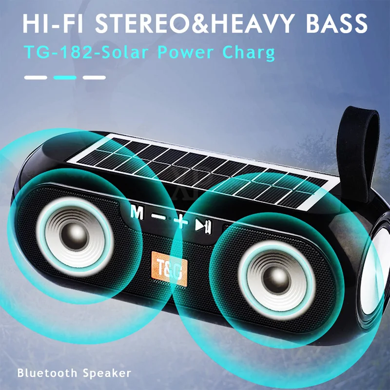 Беспроводная стерео музыкальная шкатулка автоматическая зарядка от солнечной