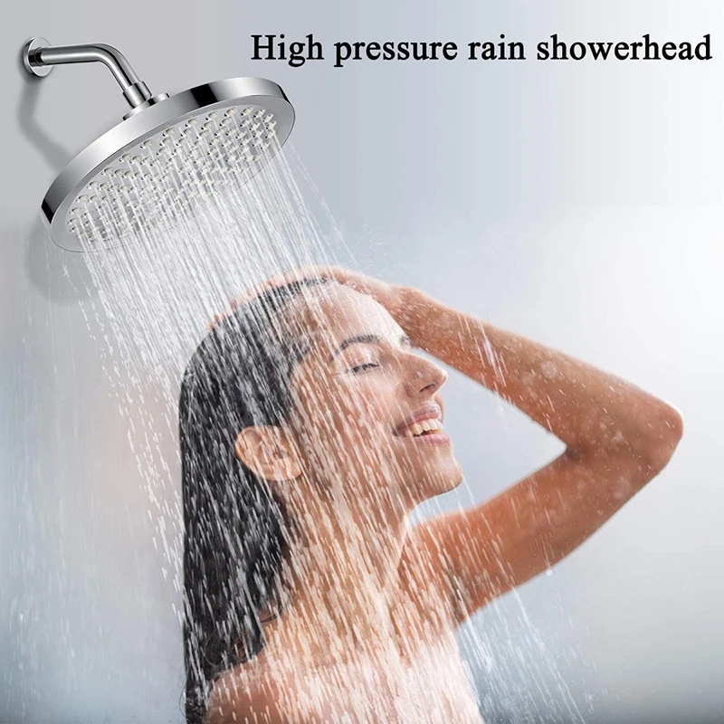 

High Pressure Swivel Head Luxury Modern Chrome Look 8" Shower