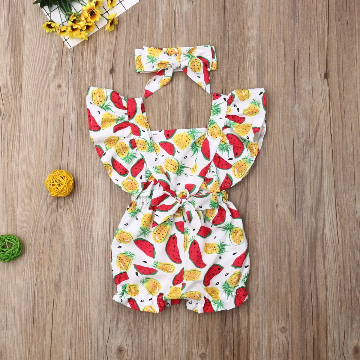 2 шт. детский летний комбинезон с коротким рукавом и оборками | Мать ребенок