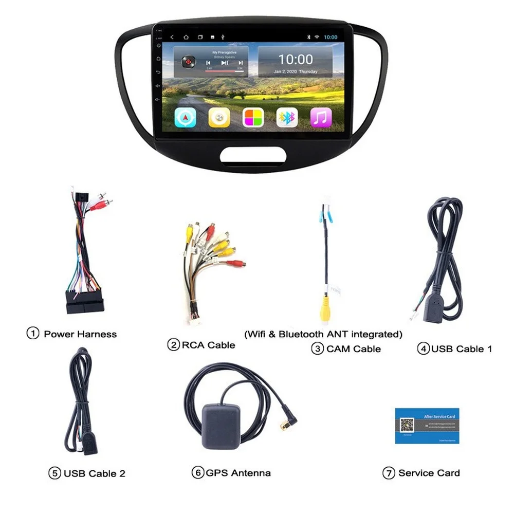 Автомагнитола на Android 10 0 для Hyundai i10 2008-2012 автомобильный мультимедийный плеер с Wi-Fi