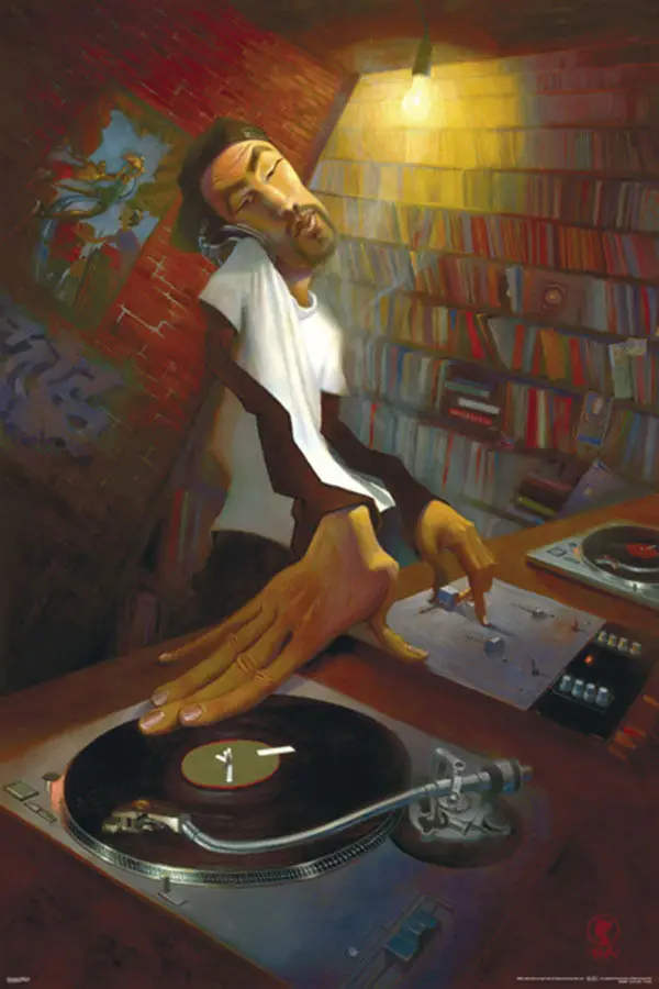 

BUA, DJ-турникеты, шелковая фотография, 24x36 дюймов