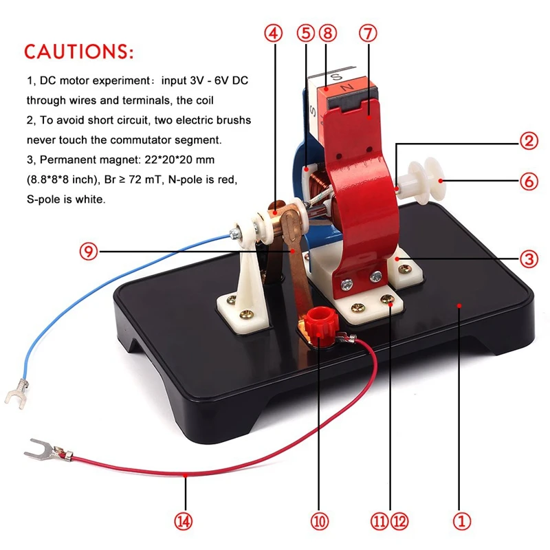 Diy простой электродвигатель постоянного тока Модель собрать комплект для детей