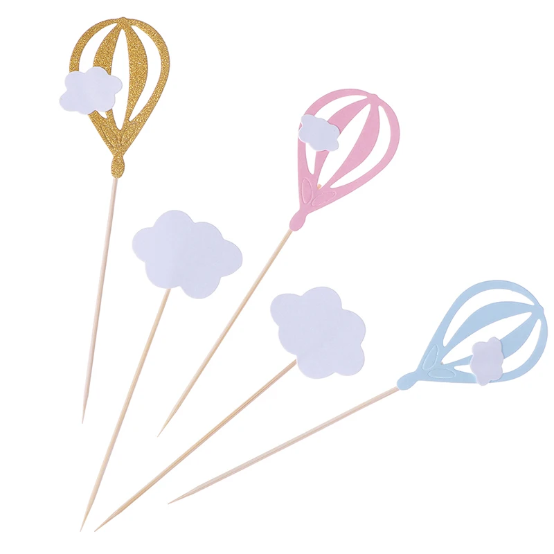 Украшения для торта капкейков маффинов фруктов на воздушном шаре 20 штук праздник