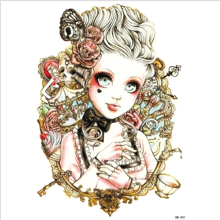 

1 PC Fashion Women Man Girl Temporary Tattoo Sticker Design Full Flower Arm Body Art Big Large Fake Tattoo Sticker