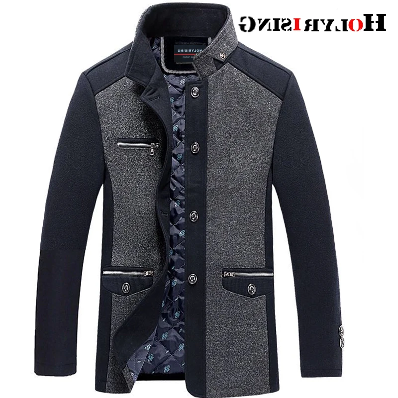 

Мужское зимнее шерстяное пальто erkek kaban, модное деловое плотное приталенное пальто, Мужская брендовая одежда 18703