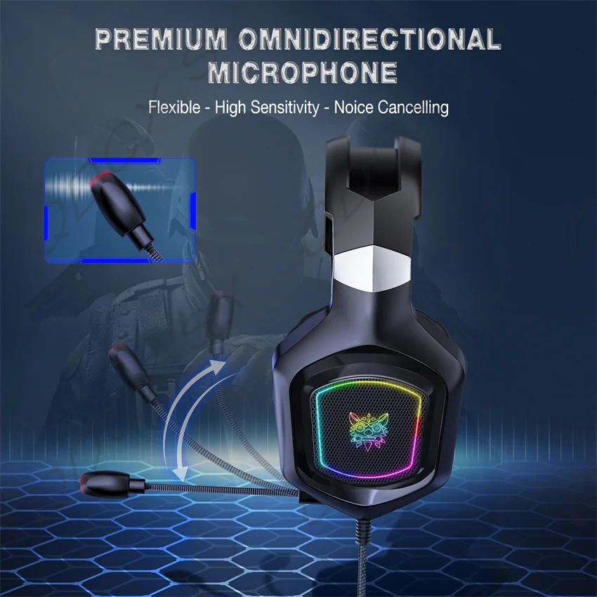 gaming headset wired pc gamer stereo headphones with mic led lights for laptop tabletps4 gamepadxbox one free global shipping