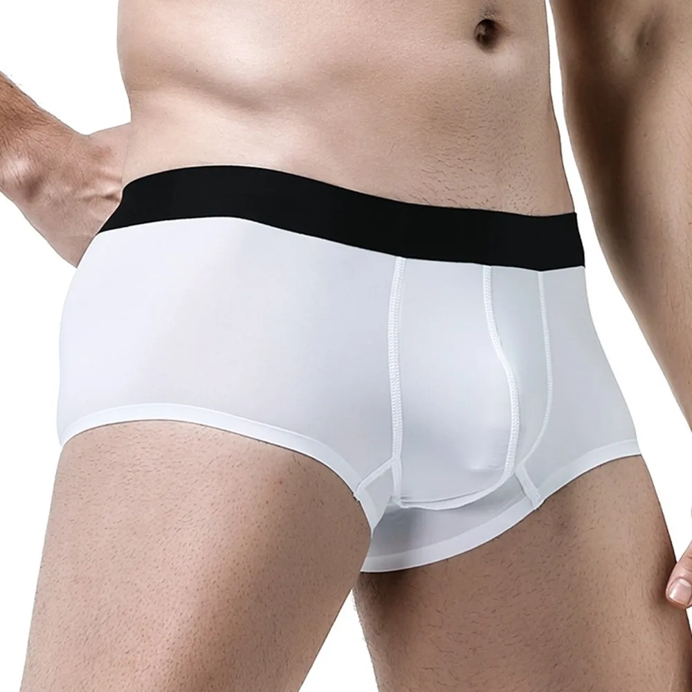

U Convex Pouch Underwear Men Boxer Ice Silk Cuecas Mens Boxer Shorts Sexy Man Breathable Panties Plus Size Under pants A30