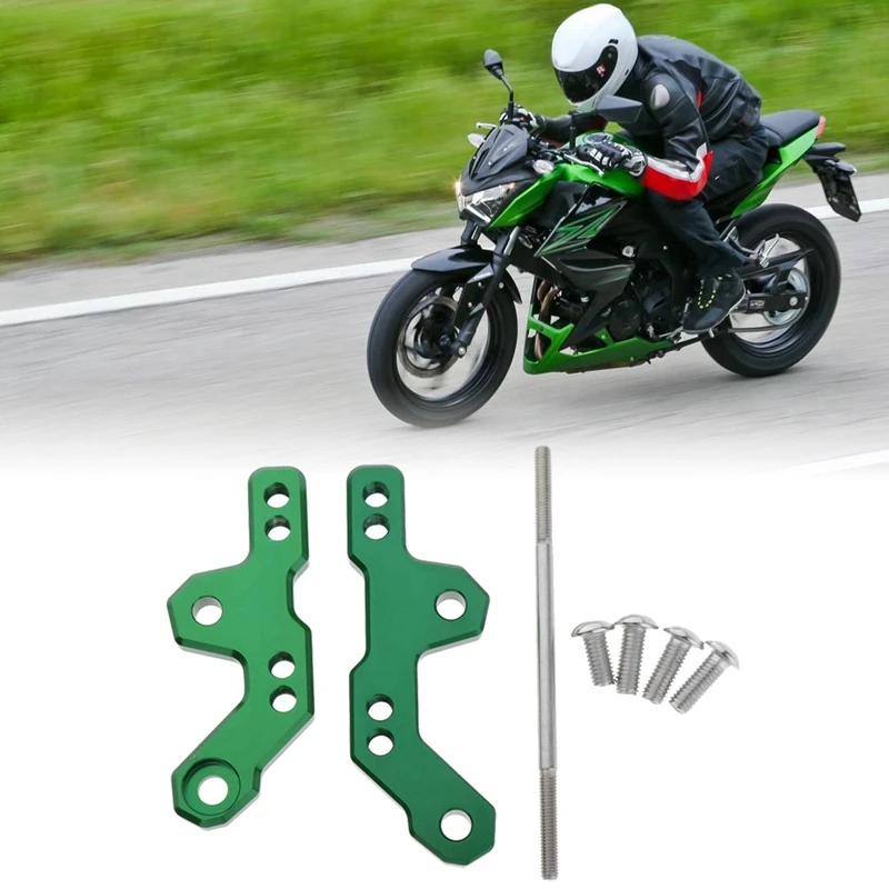 Мотоцикл CNC алюминиевый сплав подножки Rearset Зеленый Универсальный для Kawasaki NINJA 250