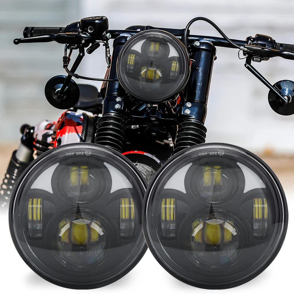 

5.75Inch Motorcycle Projector Led Headlights Motor 5.75" Headlamp High/Low Beam For Harley Bike Sportsters XL XG XR VRSCD Dyna