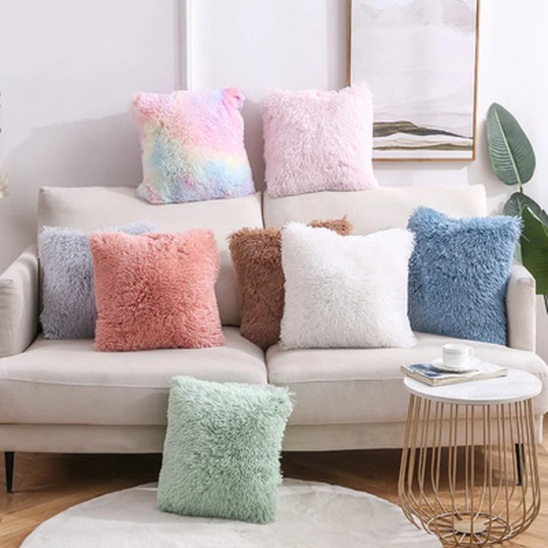 

Zachte Fur Pluche Kussenhoes Home Decor Kussenslopen Woonkamer Slaapkamer Sofa Decoratieve Kussensloop45X45CmShaggy fluffy Cover