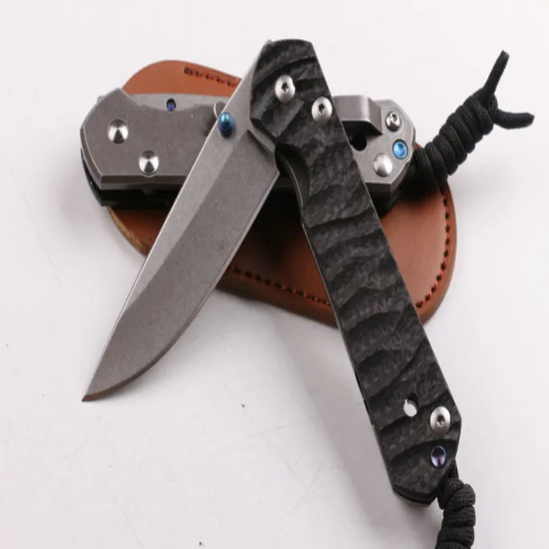 Крис Рив углеродного волокна версия большой песок складной Ножи Титан сплав