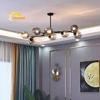 modern glass led chandelier lighting lustre metal living room bedroom villa home decoration pendant lamp kitchen chandelier lamp
