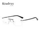 Новинка 2022, оправа для очков Krasivyy без оправы из чистого титана, мужские высококачественные очки для коррекции зрения при близорукости, Мужские квадратные очки