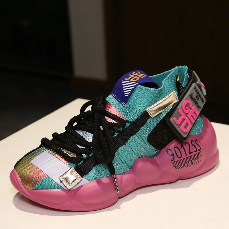 

2121 Nice WoMen Chunky Sneakers Basket Women Casual Platform Shoes Elastic Socks Dad Shoes Reflective Smoked High Top Sneakers