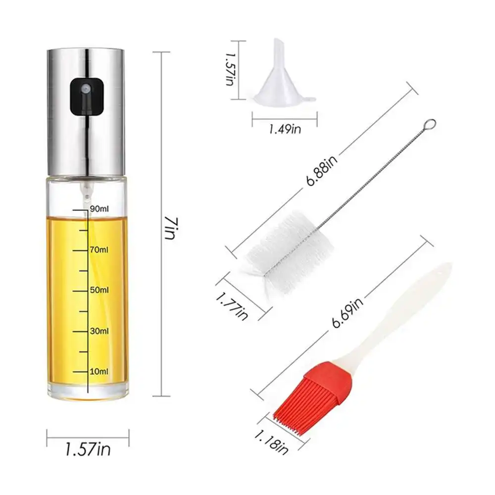 

Glass Olive Oil Spray Empty Bottle Vinegar Bottle Oil Dispenser for Cooking Salad BBQ Kitchen Baking
