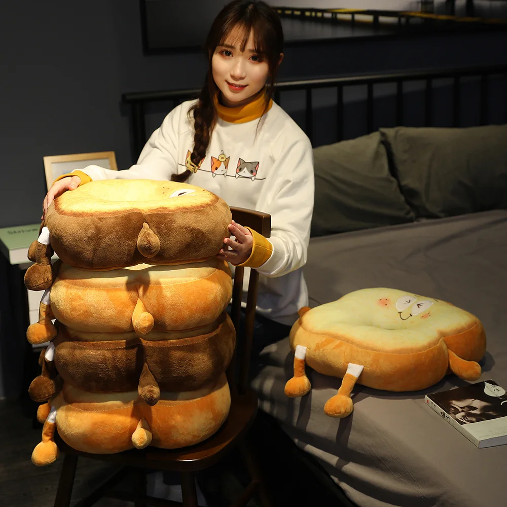 3D Butter Bread Plush Toast Pillow Simulated Snack Decoration Backrest Cushion Soft Stuffed Toy Home Decor | Игрушки и хобби