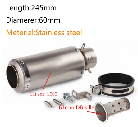 a16-60mm 51 мм/60 мм выхлопная труба мотоцикла с DB killer выхлопная труба мотоцикла глушитель для gp-project выхлопная труба из углеродного волокна - Цвет: a16-60mm