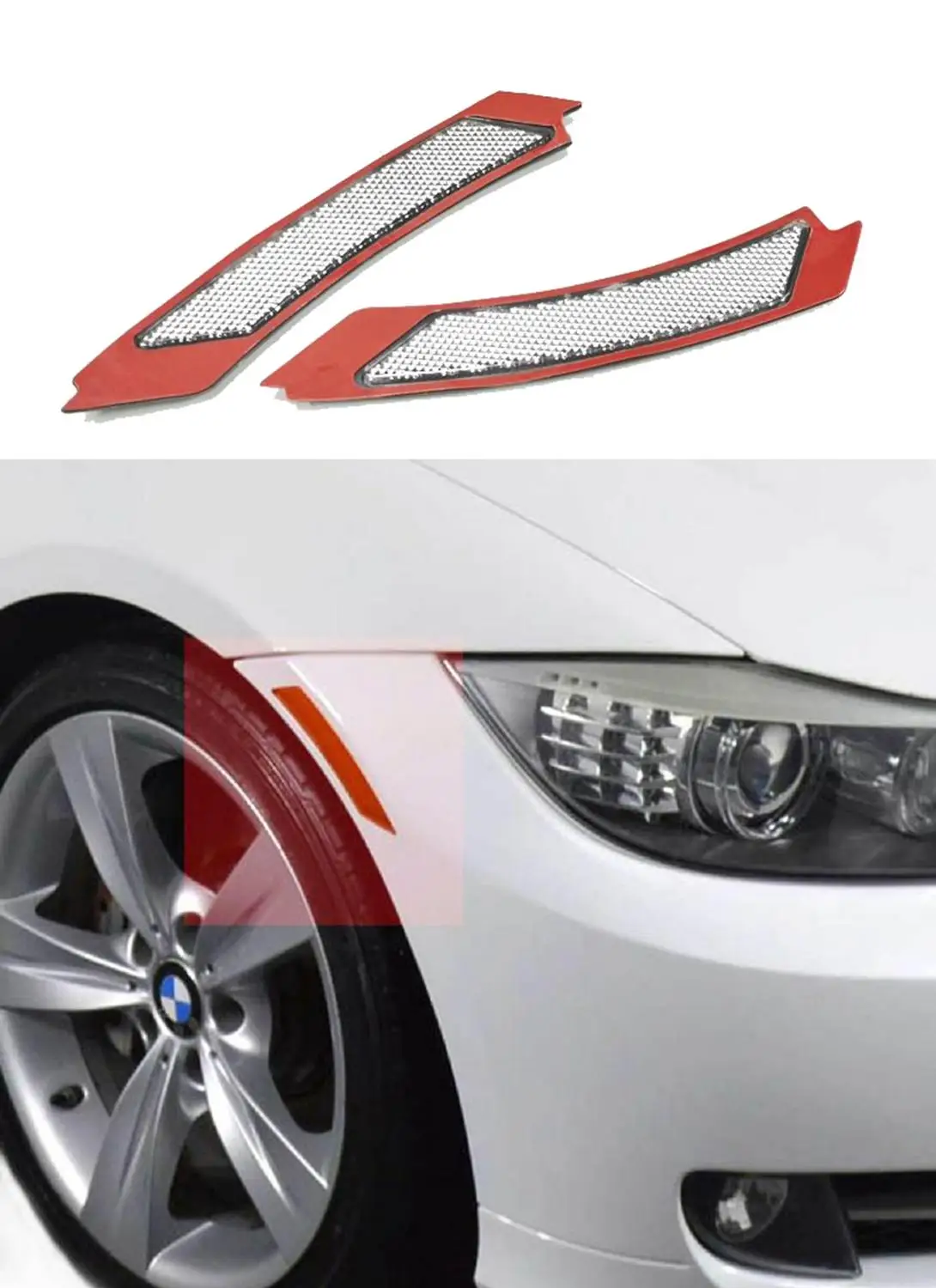 Clear/Smoke/Amberr/Dark Grey/Red Lens Front Bumper Side Reflector For BMW E90 / E91 LCI | Автомобили и мотоциклы
