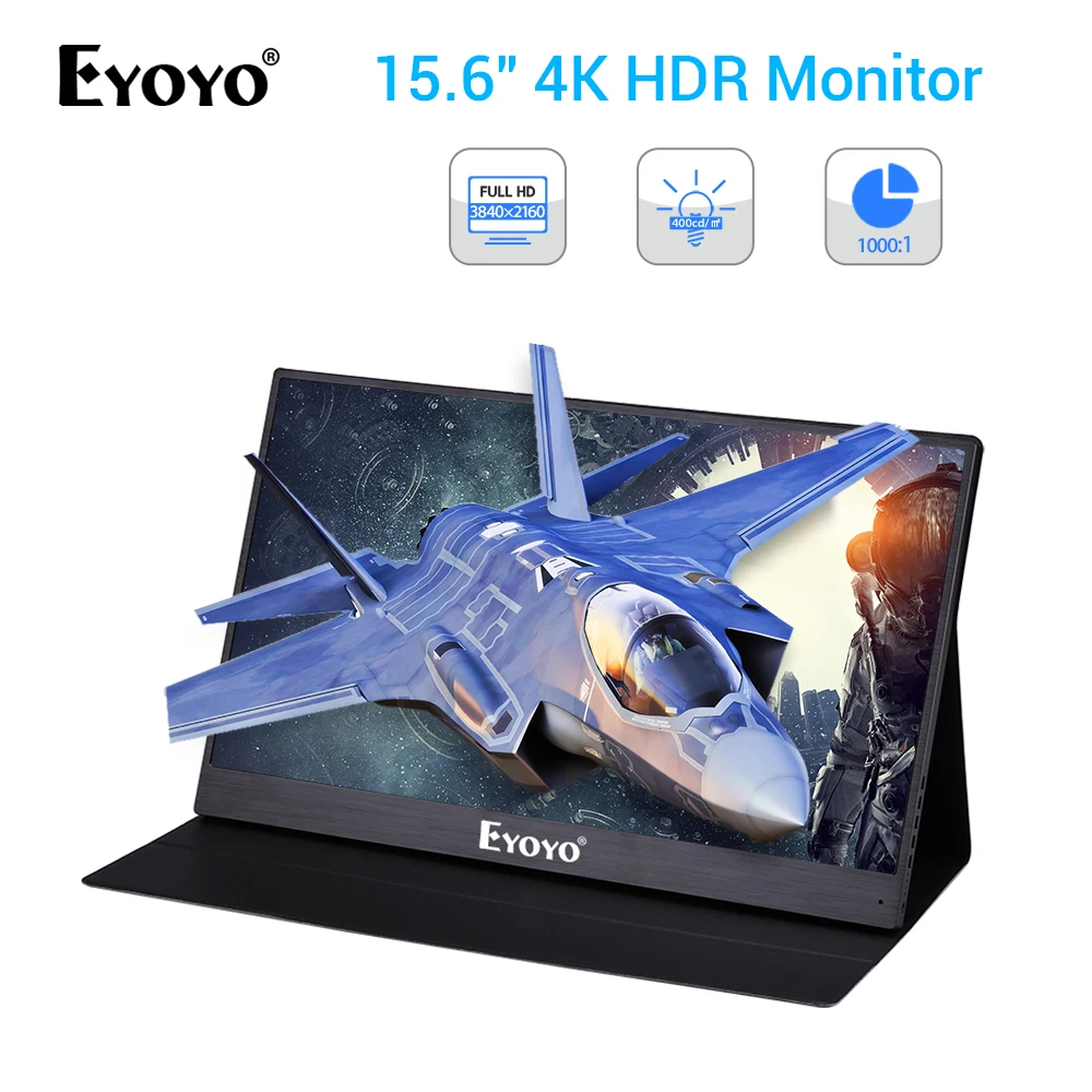 Eyoyo EM15U 15 6 дюймов 4K Портативный игровой монитор дисплей для PS4 PRO Xbox NS UHD 3840x2160 IPS USB