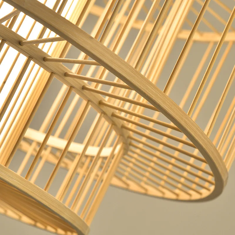 Художественная Потолочная люстра из бамбука ручной работы домашняя Садовая