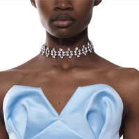 fashion rhinestone irregular chain choker necklace collar jewelry for women luxury big crystal clavicle chain choker necklace