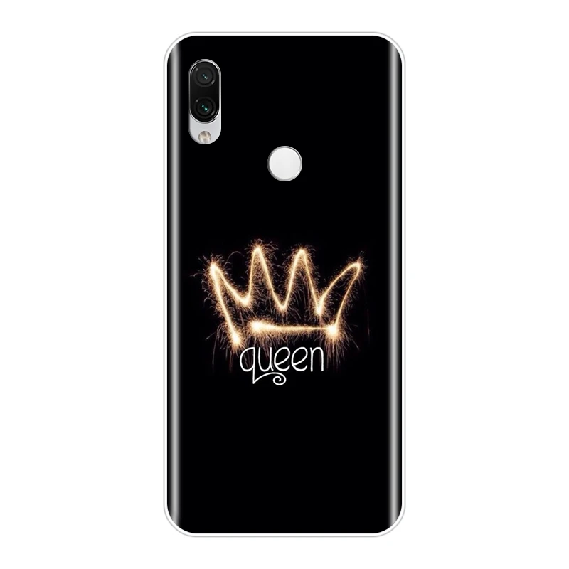 Силиконовый чехол для телефона Xiaomi Redmi Note 7 7S PRO мягкий накладка King And Queen Crown K20 Pro 7A GO