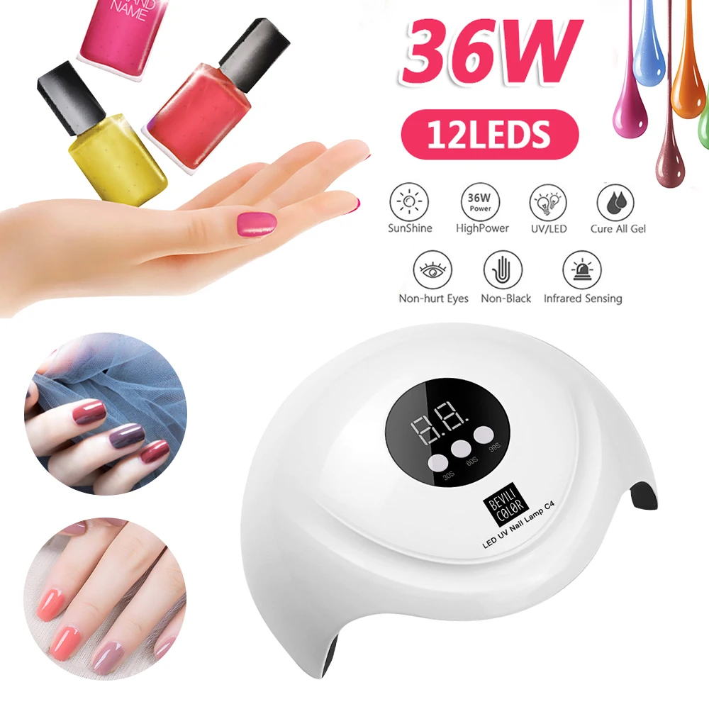 Белый Светодиодный УФ светильник 36 Вт с третьей зубчатой передачей USB Сушилка для