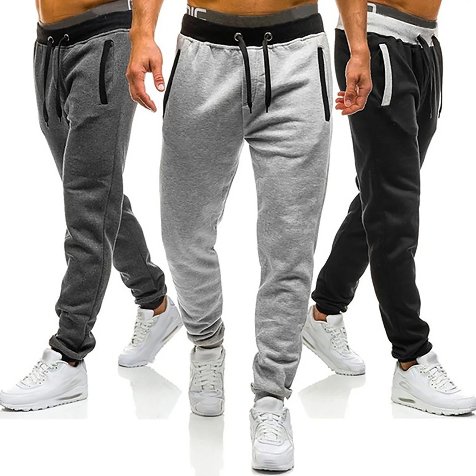 

Mens Joggers Casual Pants Fitness Men Sportswear Tracksuit Bottoms Skinny Sweatpants Trousers Black Gyms Jogger Track Pants