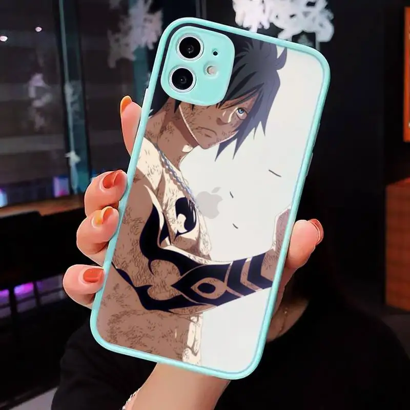 

FAIRY TAIL Phone Case For iPhone 12 11 Mini Pro XR XS Max 7 8 Plus X Matte transparent blue Back Cover