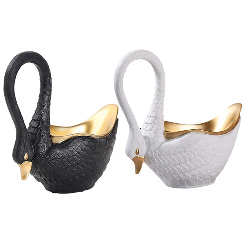 

European-Style White Swan Storage Resin Decoration Creative Home Jewelry Storage Decoration