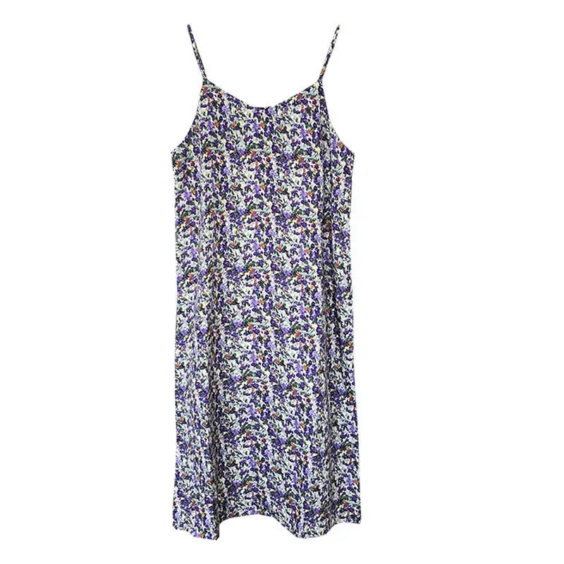 

Sling dress female 2021 summer floral sexy skirt loose retro V-neck dress
