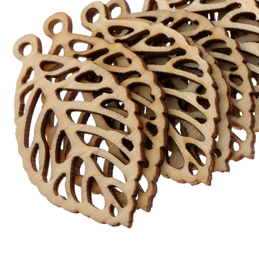 10Pcs Unfinished Wooden Pendants For DIY Earrings Necklace Jewelry | Дом и сад