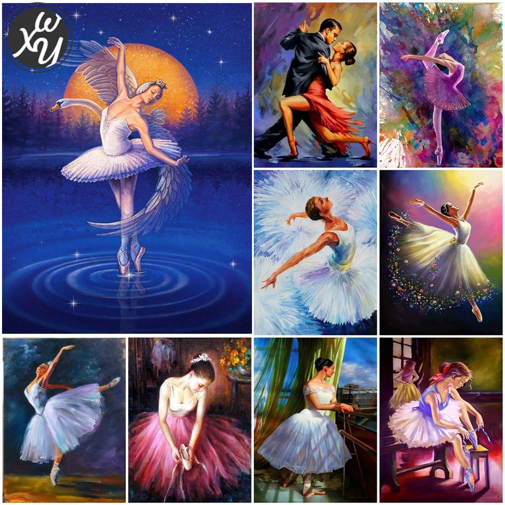 

WEIWEI алмазная живопись красивые балерины Сделай Сам 5D Алмазная мозаика полная квадратная/круглая вышивка крестиком украшение для дома ручн...
