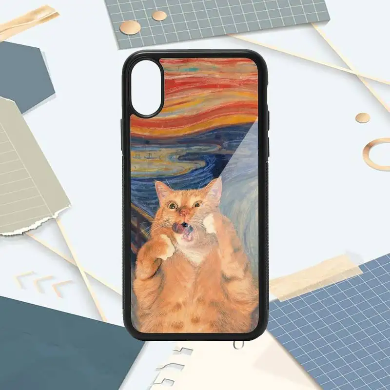 

Cat Art Aesthetics retro vintage Phone Case PC for iPhone 11 12 pro XS MAX 8 7 6 6S Plus X 5S SE 2020 XR