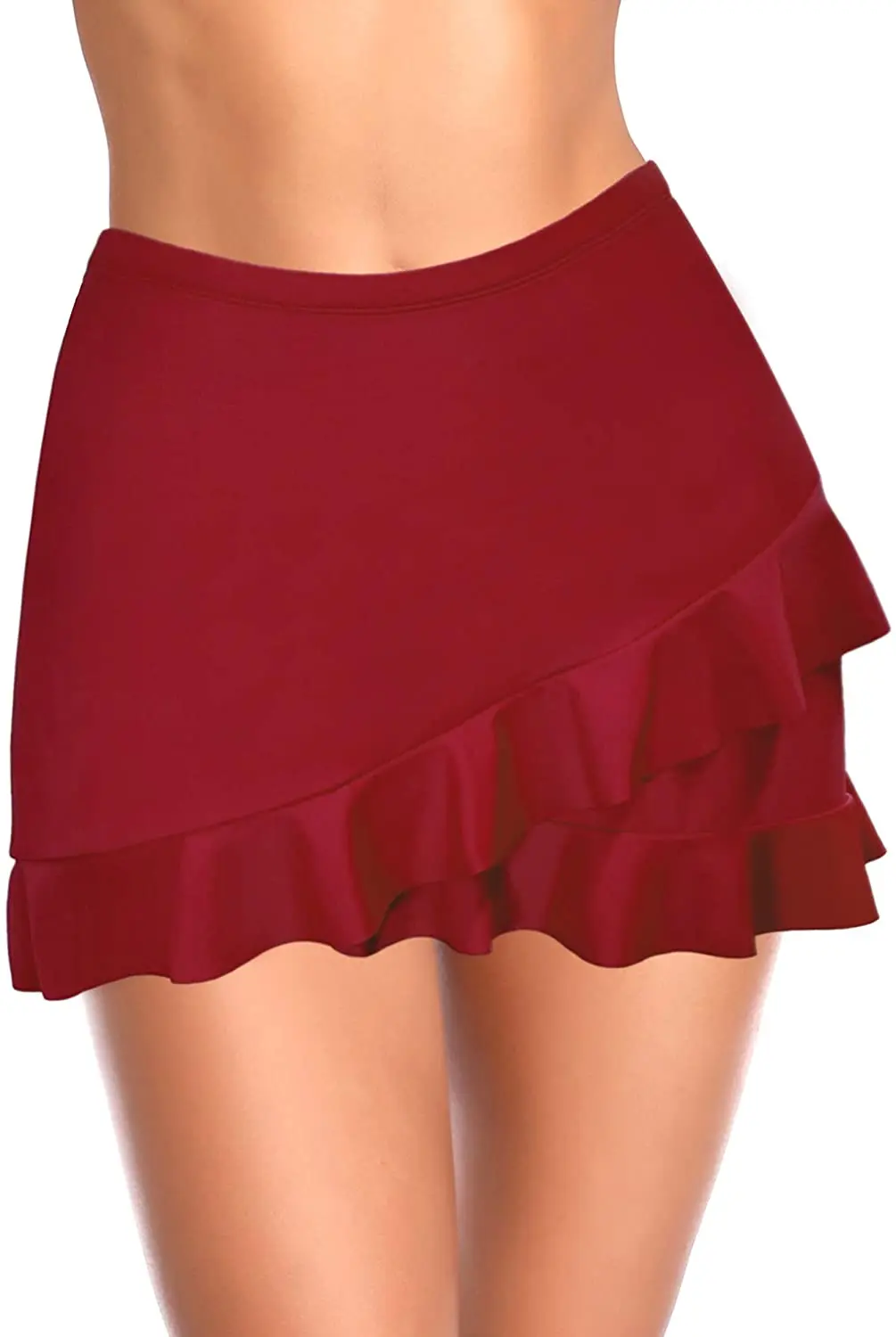 

SHEKINI Women's Swimdress Ruffle Swimsuits Skirt Bikini Bottom Built-in Swim Bottom 2021 Summer Beach Skirt Swimming Shorts
