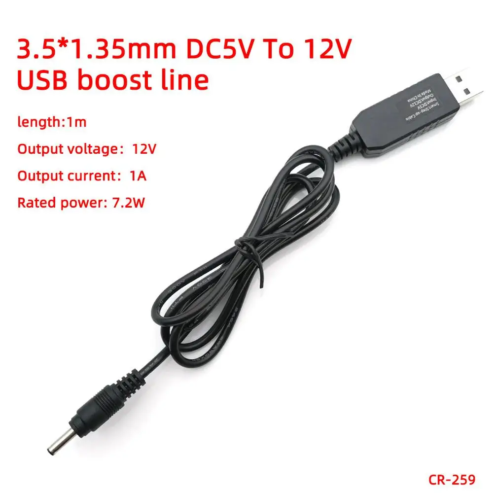 3.5-1.35mm Повышающий мощность USB линия DC 5 В к DC 9 В/12 В Повышающий Модуль USB конвертер Кабель-адаптер 3,5*1,35 мм 4,0*1,7 мм 5,5*2,1 мм разъем - Цвет: 3.5-1.35mm