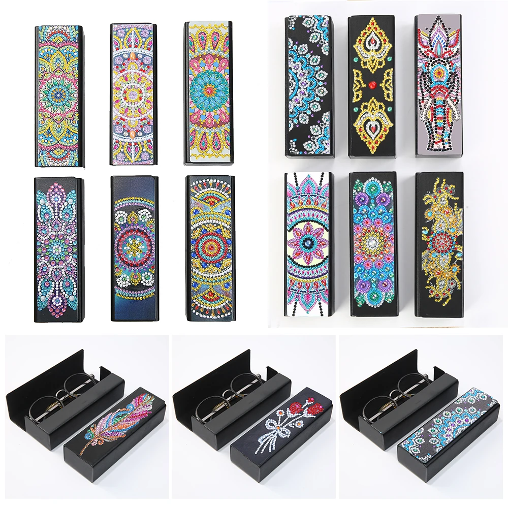 

Кожаный Чехол для очков, с кристаллами