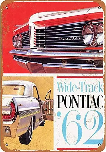 

12 x 16 Aluminum Metal Sign - Vintage Look 1962 Pontiac Automobiles