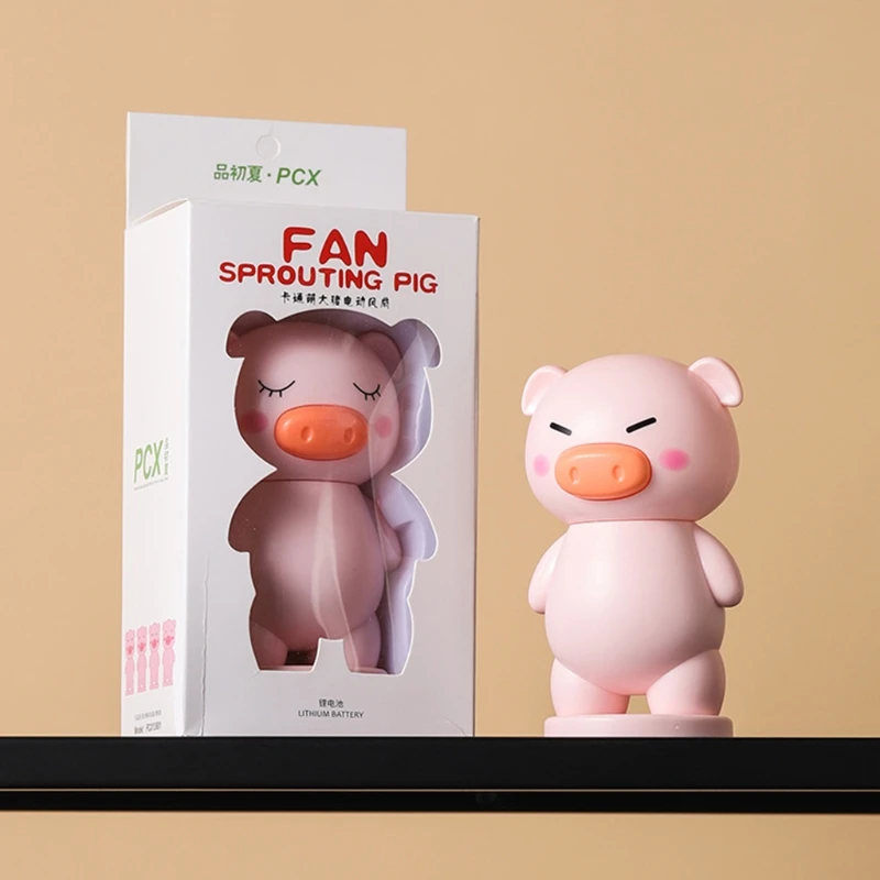 

Handheld Cartoon Piggy Pocket Mini Fan USB Rechargble Student Dormitory Desktop Cooling Air Conditioner