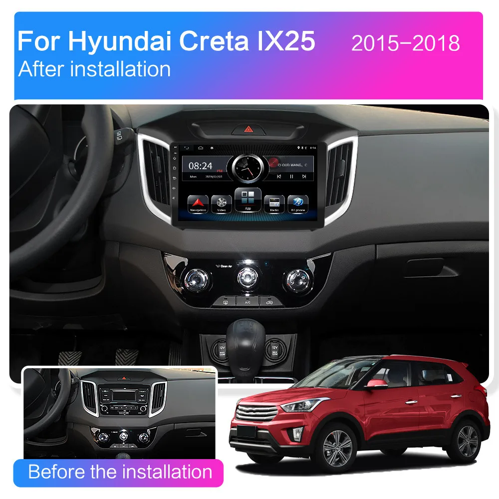 Автомобильный мультимедийный плеер 2 Гб ОЗУ android 8 1 для hyundai ix25 creta 2015 2016 2017 2018 2019 2Din