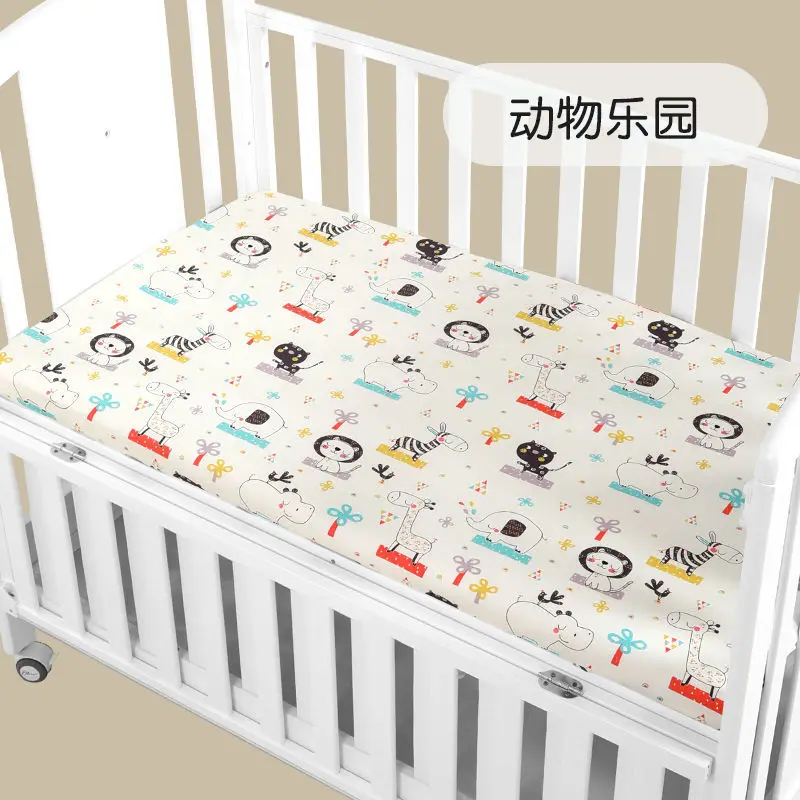 

Crib Sheet Cotton Baby Mattress Protector Cover Newborn Baby Crib Sheets Bed Set Animals Boys Baby Girls Bedding Set 120x60cm