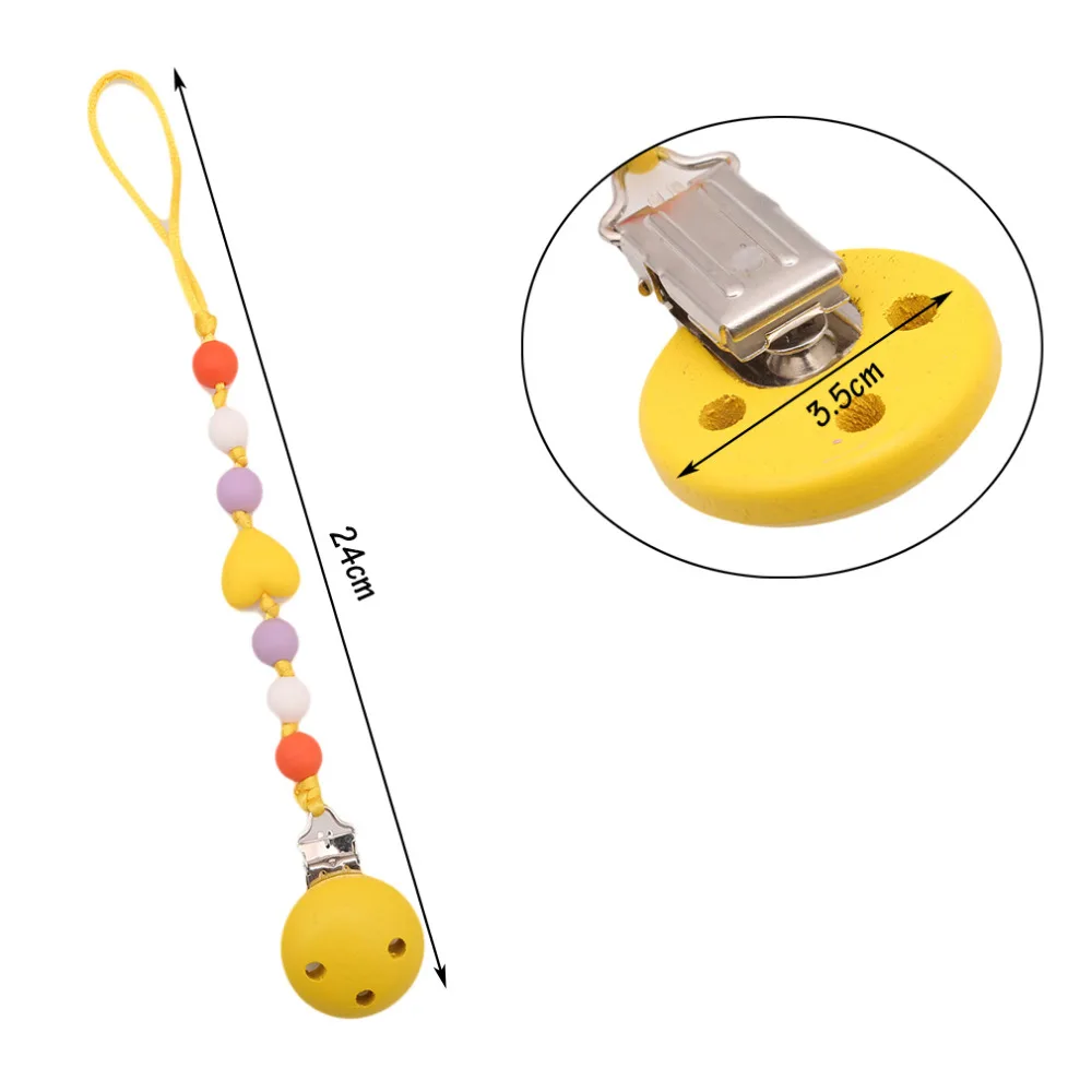 New Baby Pacifier Clip Chain Hand Made High Quality Cute Colourful Beads Dummy Soother Holder For Kids | Мать и ребенок