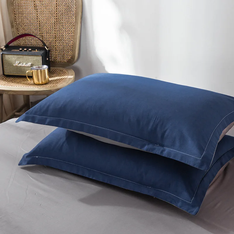 

Pure 100 Cotton Pillowcase Hair Pillow Covers Decorative Pillow Cases 48X74CM Solid Color For Bedding Home
